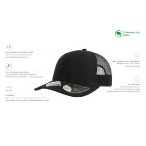 Czapka Trucker 5-Panel Poliester Recykling - Red & Red