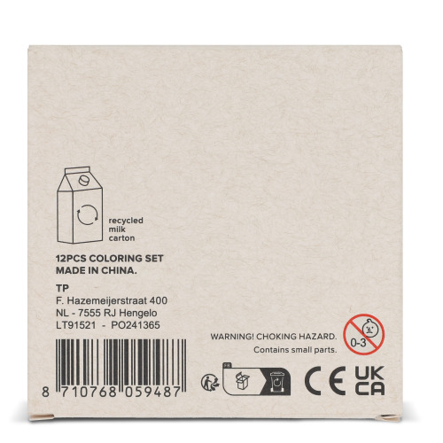 12 kredek do kolorowania w pudełku z kartonu z recyklingu Ecru LT91521-N0054 (2)
