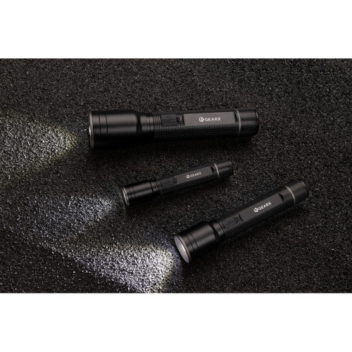 Latarka Gear X, ładowana przez USB, aluminium z recyklingu Czarny P513.921 (12)