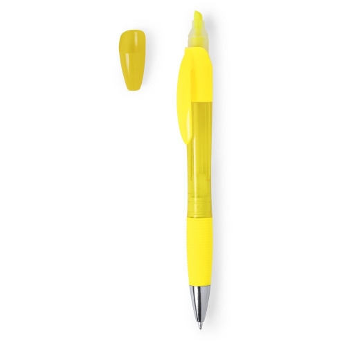 Długopis z zakreślaczem żółty V1973-08 (2)