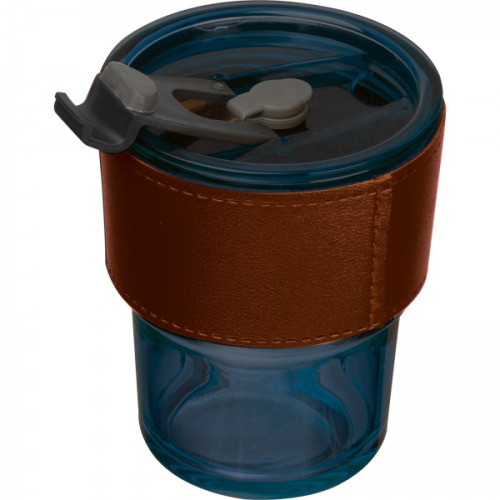 Kubek szklany ze słomką 320 ml CLEMENS Granatowy 8384444 (2)