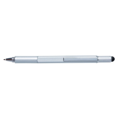 Długopis wielofunkcyjny, poziomica, śrubokręt, touch pen srebrny V1996-32 (5)