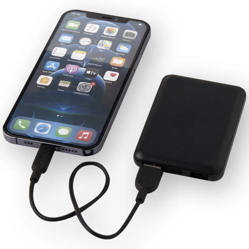 Asama powerbank o pojemności 5000 mAh Type-C z tworzyw sztucznych pochodzących z recyklingu Czarny 12438390 (5)