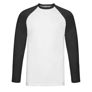 T-shirt Męski Raglanowy Bawełniany - White & Red