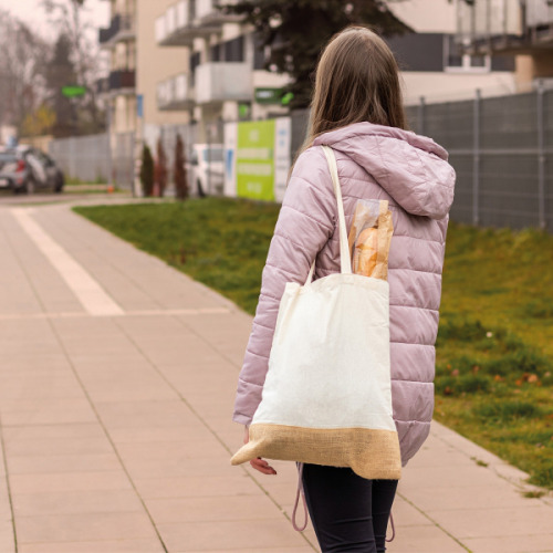 Torba bawełniana z jutowym dnem 140 g/m2 DOREEN Biały 6139906 (3)