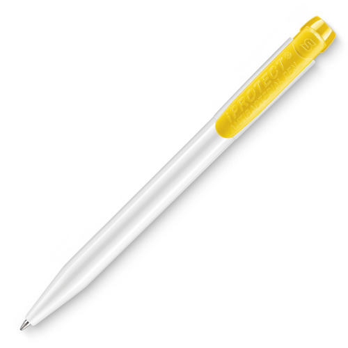 Długopis IProtect nieprzezroczysty Biały / żółty LT80913-N0141 