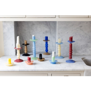 Świecznik LARA XS, czarny/beżowy