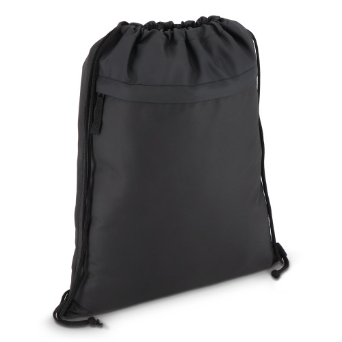 Torba ze sznurkiem z powlekanego PU R-PET 600D, wymiary 33 x 42 cm Czarny LT91394-N0002 