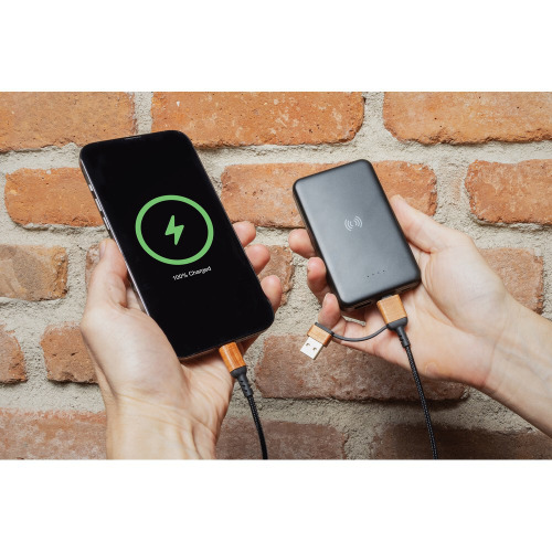 Kabel do ładowania 6 w 1 Ohio, plastik z recyklingu Czarny P302.861 (5)