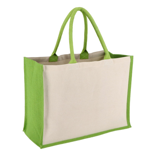 Jutowo-bawełniana torba na ramię OEKO-TEX® 42,5 x 19 x 32 cm 320 g/m² Jasnozielony LT95373-N0032 