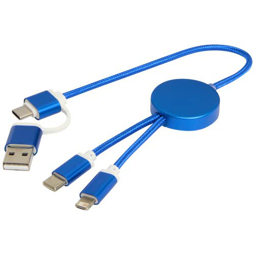 Alasia kabel do synchronizacji danych i szybkiego ładowania 5 w 1 27 W o długości 30 cm z tworzyw sztucznych i aluminium pochodzących z recyklingu Błękit królewski 12442453 (6)