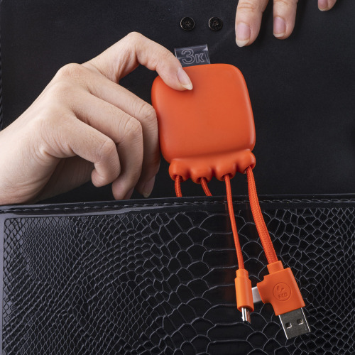 3192 | Xoopar Octopus Gamma 2 Bio Charging cable with 3.000mAh Powerbank Pomarańczowy LT41410-N0026 (5)