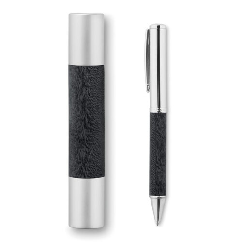 Metalowy długopis w tubie czarny MO9123-03 
