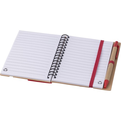 Zestaw do notatek, notatnik, długopis, linijka, karteczki samoprzylepne czerwony V2991-05 (9)