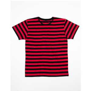 T-shirt Męski Klasyczny Bawełna Organiczna Paski - Black & Red