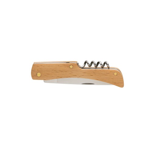 Drewniany, wielofunkcyjny nóż składany, scyzoryk brązowy P414.019 (3)