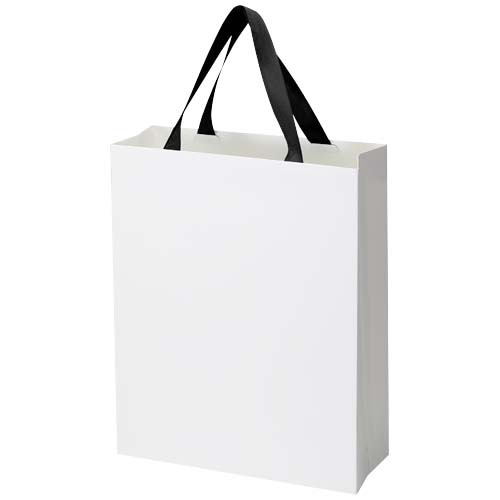 Torba papierowa Smartfold 210 g/m² z uchwytami ze wstążki i błyszczącym laminowaniem – 31 x 12 x 39 cm Czarny 1ZM01490 (2)