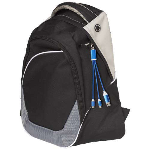 Metal kabel do ładowania 4 w 1 z aluminium z recyklingu z łańcuchem do kluczy Błękit królewski 12438253 (4)