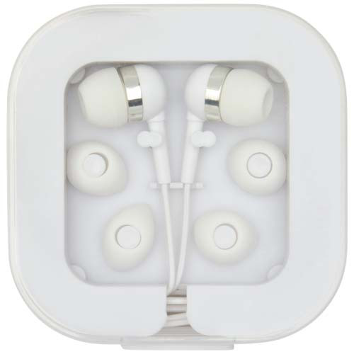 Baekdu przewodowy zestaw słuchawkowy typu C z pudełkiem do przechowywania wykonanym z tworzyw stzucznych pochodzących z recyklingu Biały 12443801 (3)