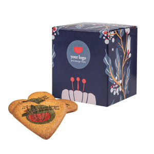 Ciastka reklamowe Logo Cookie Box Serce 6 sztuk