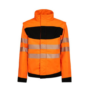 Kurtka Softshell Hi-Vis Odpinane Rekawy - Signal Orange & Black