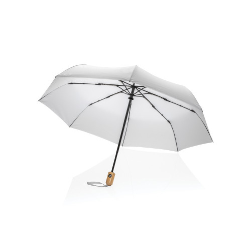 Bambusowy parasol automatyczny 21" AWARE™ RPET Biały P850.613 