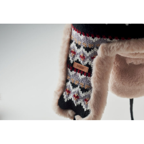 Dzianinowa czapka nauszniki Czarny MO2688-03 (2)