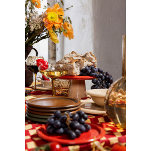 Patera na ciasto PORTO, czerwony/beżowy