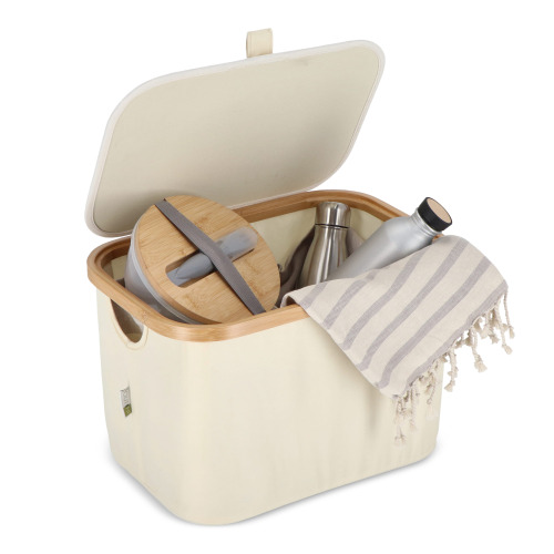 Składany kosz InSideOut z pokrywą Sogne 38 x 26 x 25cm rPET Ecru LT57103-N0054 (2)