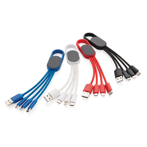 Kabel do ładowania 4 w 1 z karabińczykiem Biały P302.073 (4)