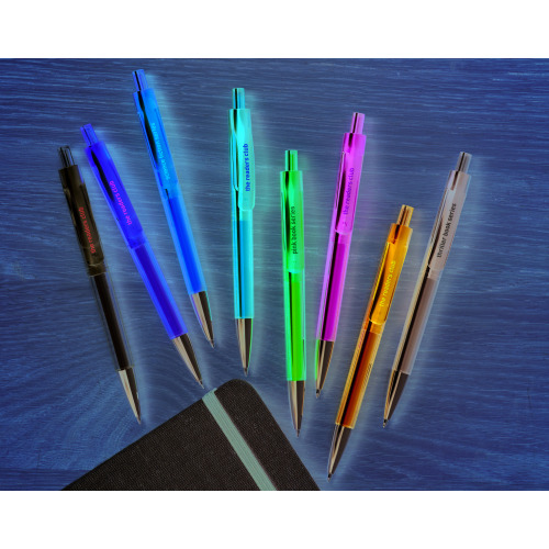 Przyciskany długopis Przezroczysty biały MO8813-26 (3)