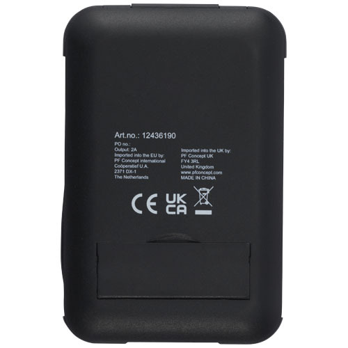 Savvy modułowy kabel do ładowania z tworzyw sztucznych pochodzących z recyklingu z uchwytem na telefon Czarny 12436190 (4)