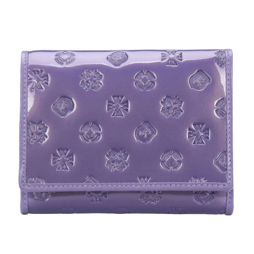 Damski portfel WITTCHEN z lakierowanej skóry z monogramem mały Fiolet WITT34-1-070 