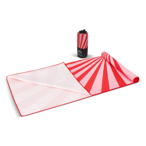 Szybkoschnący ręcznik plażowy R-PET 100×180 cm, sublimacja Czerwony LT97215-N0021 