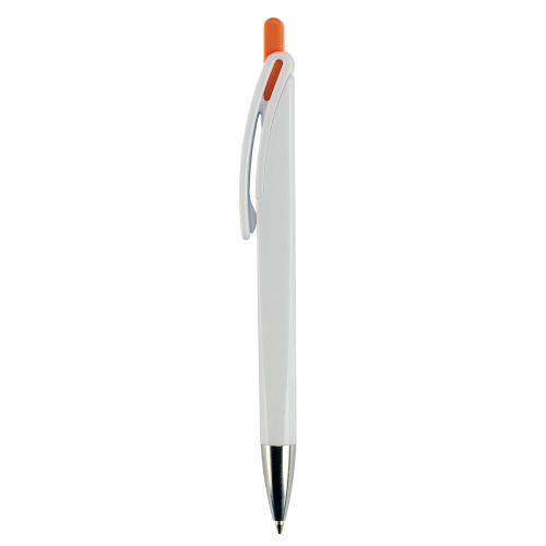 Długopis RIva w mocnym kolorze Biały / pomarańczowy LT80835-N0126 (2)