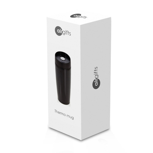 Kubek termiczny 375 ml Air Gifts | Lottie Czarny V4992-03 (8)