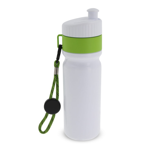 Bidon Sportowy Z Obwódka I Kolorowym Sznurkiem 750ml Biały / jasnozielony LT98736-N0132 (4)