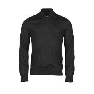 Sweter Męski Slim Welna Merynosow Pol-Zip
