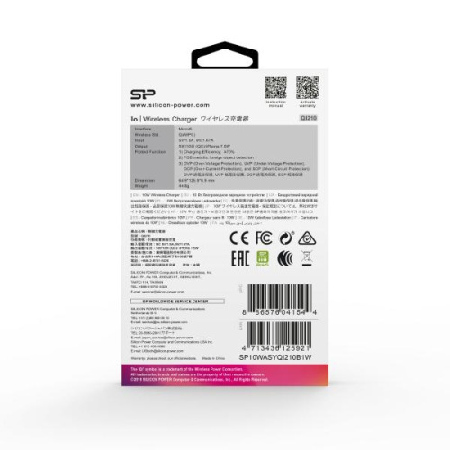 Ładowarka bezprzewodowa Io Qi210 Silicon Power Biały EG827806 (4)