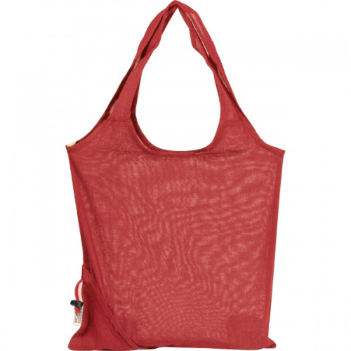 Składana torba z bawełny i poliestru z recyklingu 118 g/m² ANJA Czerwony 6526205 (3)