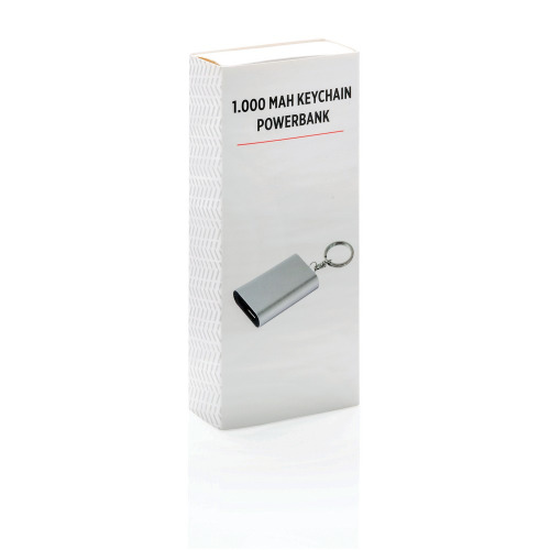 Power bank 1000 mAh, brelok do kluczy Srebrny P324.190 (10)