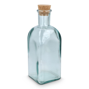 Butelka na wodę InSideOut Square z recyklingowanego szkła ReuuZ z korkiem 500 ml