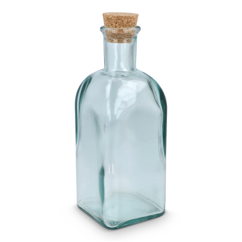 Butelka na wodę InSideOut Square z recyklingowanego szkła ReuuZ z korkiem 500 ml Transparentny LT57015-N0004 