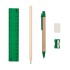 Zestaw szkolny, ołówek, długopis, gumka, temperówka, linijka zielony V7869-06 (4) thumbnail