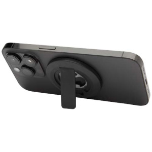 Ain podstawka na telefon z mocowaniem magnetycznym, z tworzyw sztucznych pochodzących z recyklingu z otwieraczem do butelek  Czarny