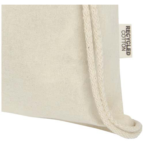 Oregon ściągana sznurkiem torba na zakupy z bawełny z recyklingu z certyfikatem GRS 140 g/m² Piasek pustyni 12073506 (3)