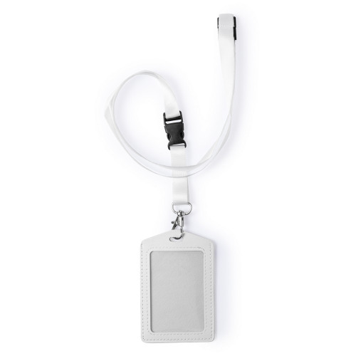 Smycz reklamowa z identyfikatorem Biały V2976-02 