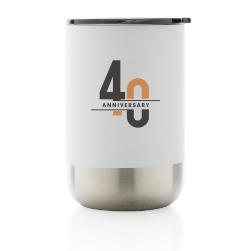 Kubek termiczny 360 ml, stal nierdzewna z recyklingu Biały P433.063 (4)