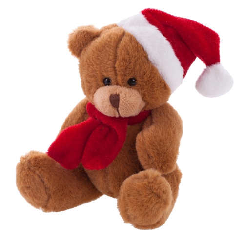 Nathan Brown, pluszowy miś świąteczny brązowo-czerwony HE261-56 (1)