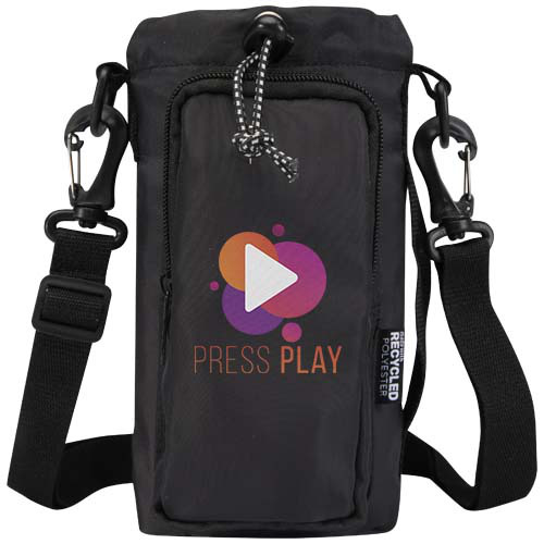 Trip Aware™, torba na butelki wykonana z materiałów z recyklingu, 2 l Czarny 12076590 (1)